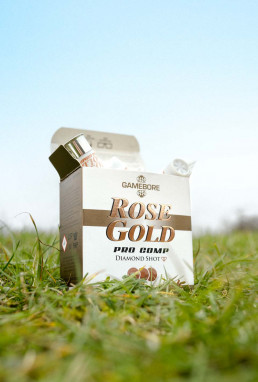 Rose Gold Pro Comp, Gamebore's newest ultra low recoil professional competition cartridge