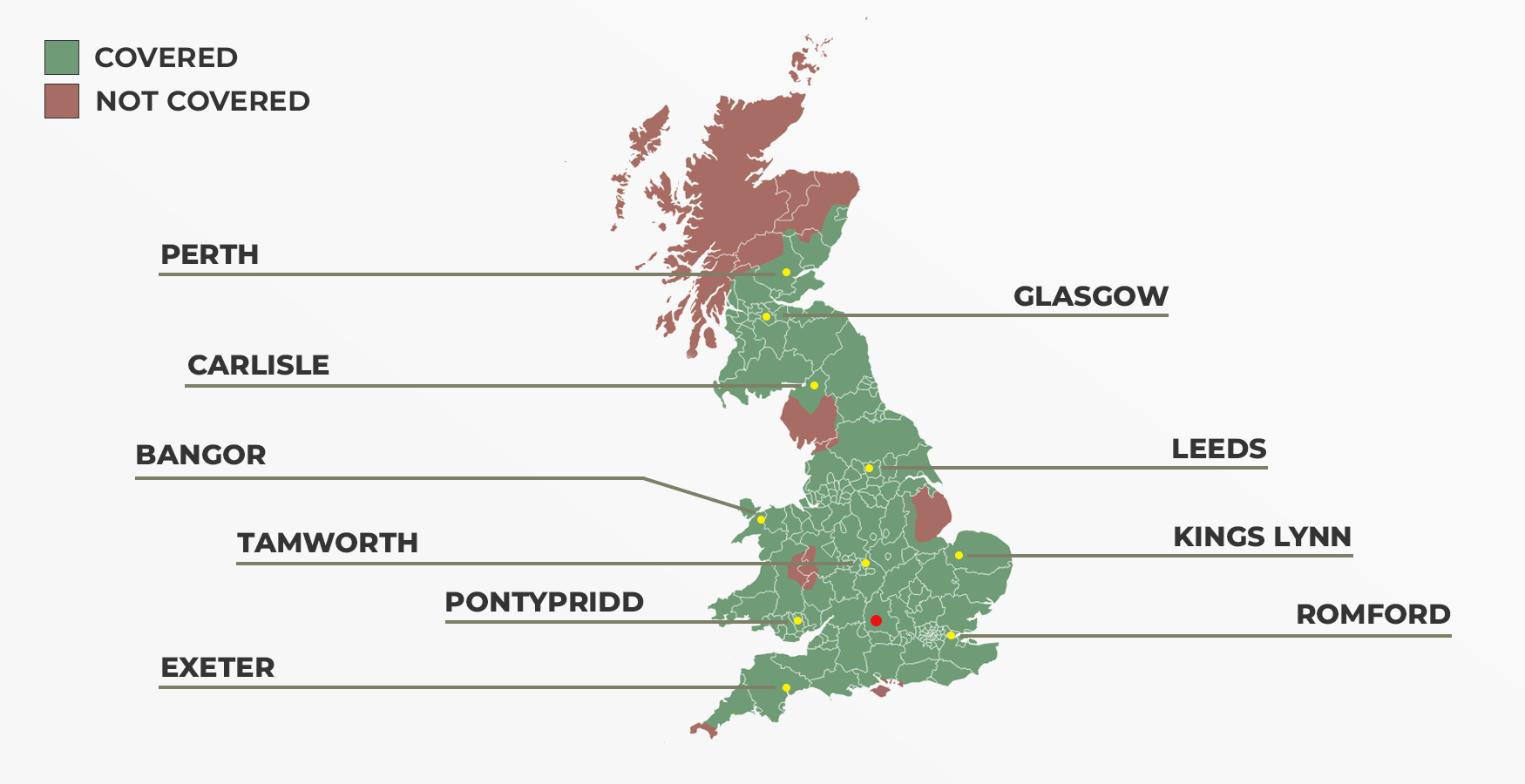 Just Cartridges Network Map